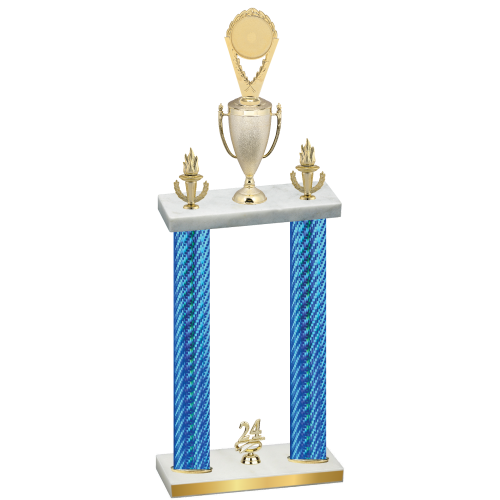 Double Blue Carbon Fiber Year Insert Trophy