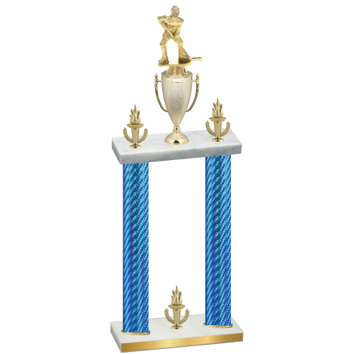 Double Blue Carbon Fiber Victory Hockey Trophy