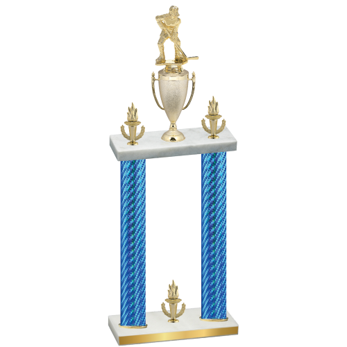Double Blue Carbon Fiber Victory Hockey Trophy