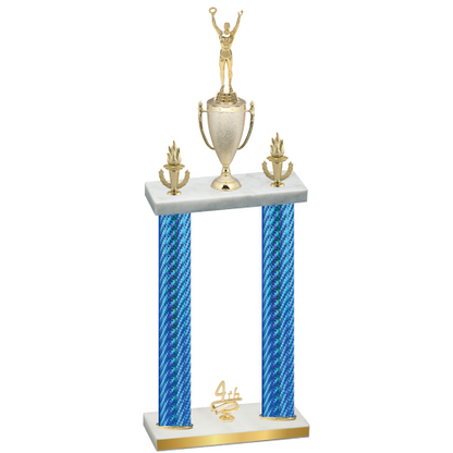 Double Blue Carbon Fiber Fourth Place Victory Trophy