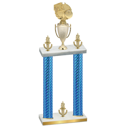 Double Blue Carbon Fiber Victory Basketball Trophy
