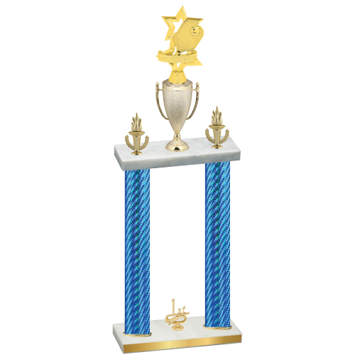 Double Blue Carbon Fiber First Place Pickleball Trophy