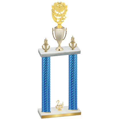 Double Blue Carbon Fiber Second Place Pickleball Trophy