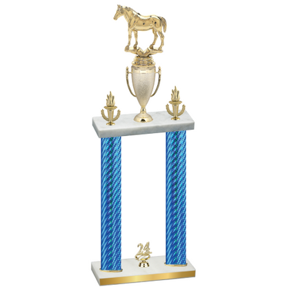 Double Blue Carbon Fiber Year Horses Trophy