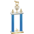 Double Blue Carbon Fiber Third Place Horses Trophy