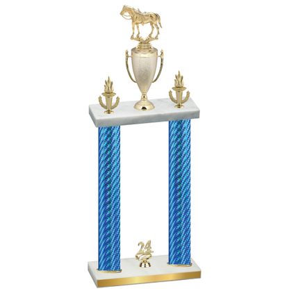Double Blue Carbon Fiber Year Horses Trophy