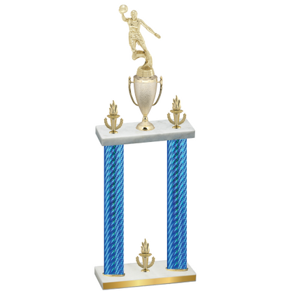 Double Blue Carbon Fiber Victory Basketball Trophy