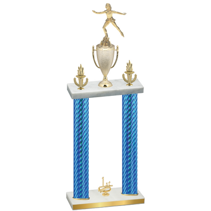 Double Blue Carbon Fiber First Place Skater Trophy