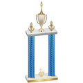 Double Blue Carbon Fiber Second Place Chess Trophy