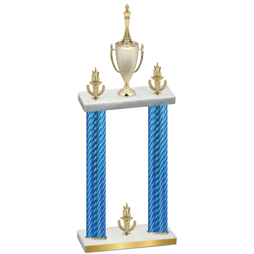 Double Blue Carbon Fiber Victory Chess Trophy