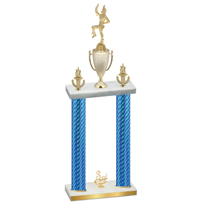 Double Blue Carbon Fiber Third Place Majorette Trophy