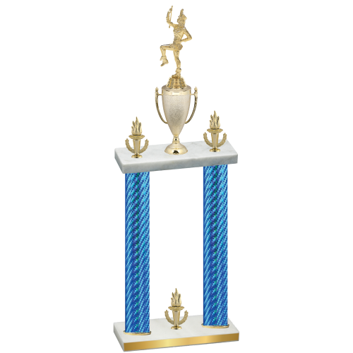 Double Blue Carbon Fiber Victory Majorette Trophy