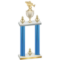 Double Blue Carbon Fiber Victory Fishing Trophy