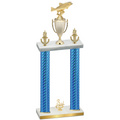Double Blue Carbon Fiber Third Place Fishing Trophy