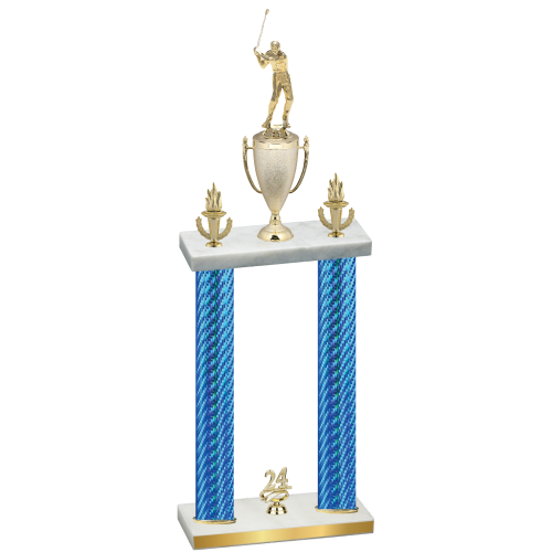 Double Blue Carbon Fiber Year Golf Trophy