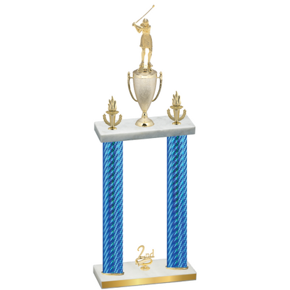 Double Blue Carbon Fiber Second Place Golf Trophy