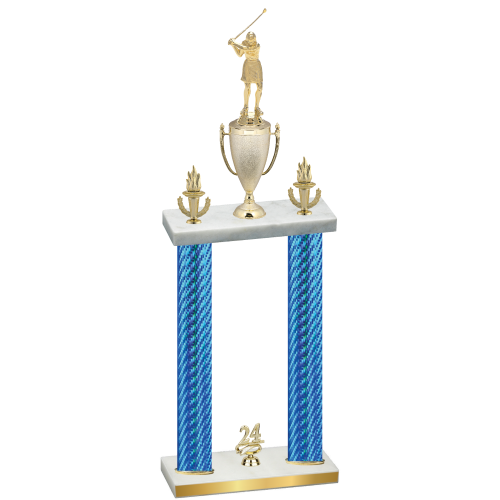 Double Blue Carbon Fiber Year Golf Trophy