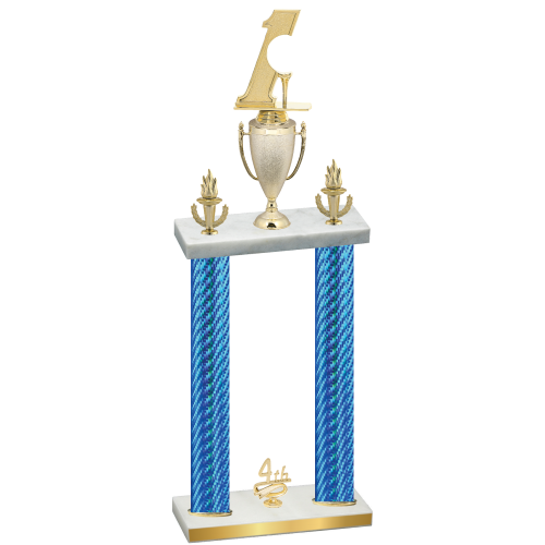 Double Blue Carbon Fiber Fourth Place Golf Trophy
