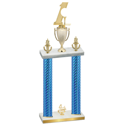 Double Blue Carbon Fiber Fourth Place Golf Trophy