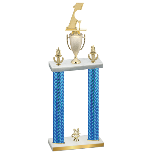 Double Blue Carbon Fiber Year Golf Trophy