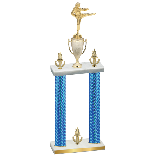Double Blue Carbon Fiber Victory Karate Trophy