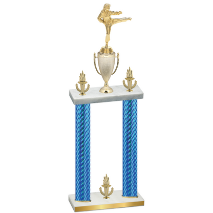 Double Blue Carbon Fiber Victory Karate Trophy