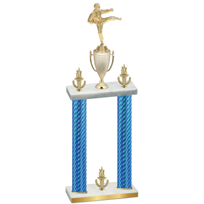 Double Blue Carbon Fiber Victory Karate Trophy