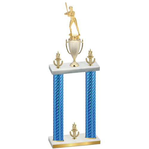 Double Blue Carbon Fiber Victory Softball Trophy