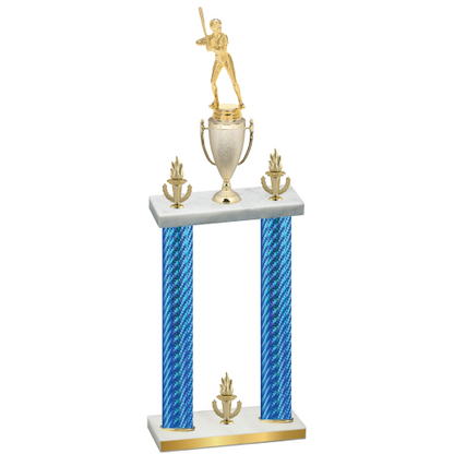 Double Blue Carbon Fiber Victory Softball Trophy
