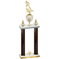 Double Black Glacier First Place Football Trophy