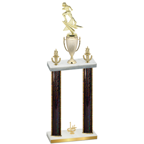 Double Black Glacier First Place Football Trophy
