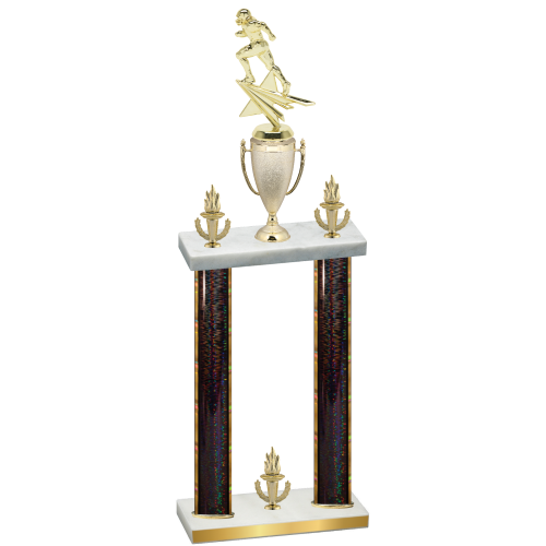 Double Black Glacier Victory Football Trophy
