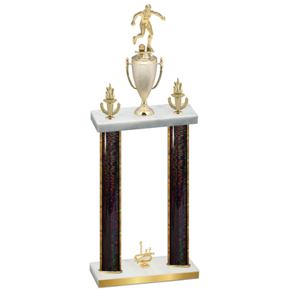 Double Black Glacier First Place Soccer Trophy