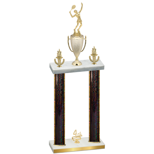 Double Black Glacier Fourth Place Tennis Trophy