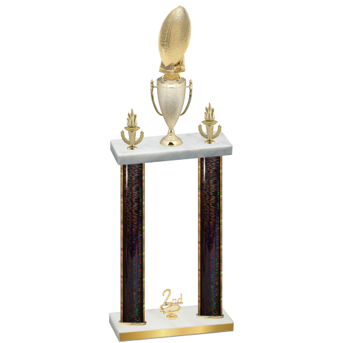 Double Black Glacier Second Place Football Trophy