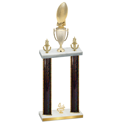 Double Black Glacier Fourth Place Football Trophy