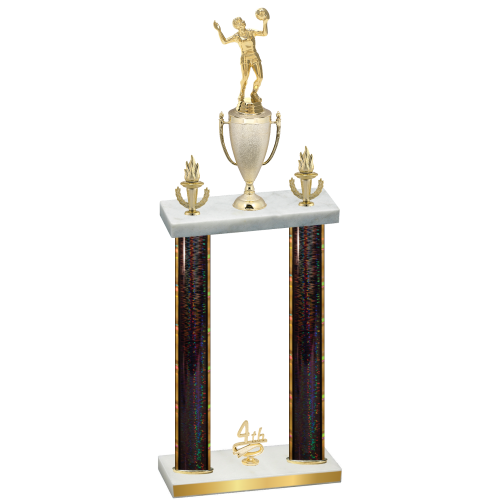 Double Black Glacier Fourth Place Volleyball Trophy