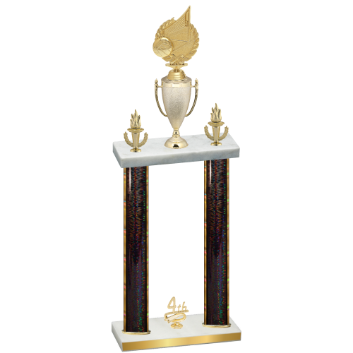 Double Black Glacier Fourth Place Volleyball Trophy