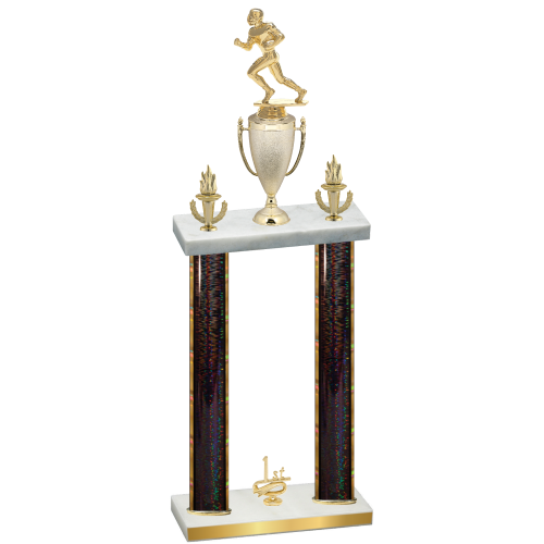 Double Black Glacier First Place Football Trophy