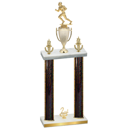 Double Black Glacier Second Place Football Trophy