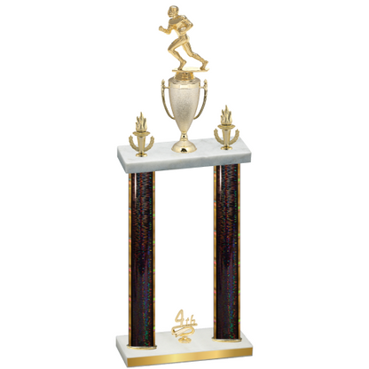 Double Black Glacier Fourth Place Football Trophy