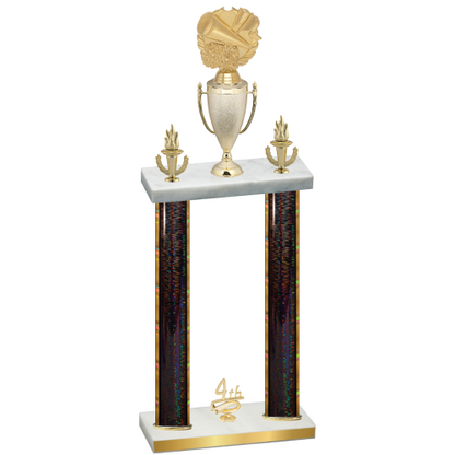 Double Black Glacier Fourth Place Cheerleading Trophy