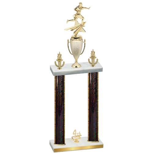Double Black Glacier Fourth Place Flag Football Trophy