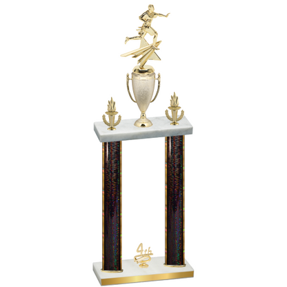 Double Black Glacier Fourth Place Flag Football Trophy