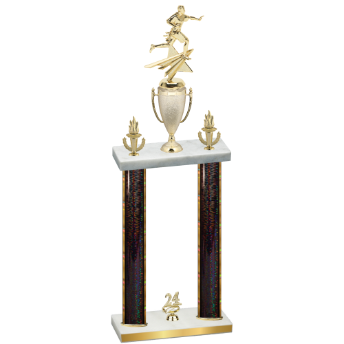 Double Black Glacier Year Flag Football Trophy