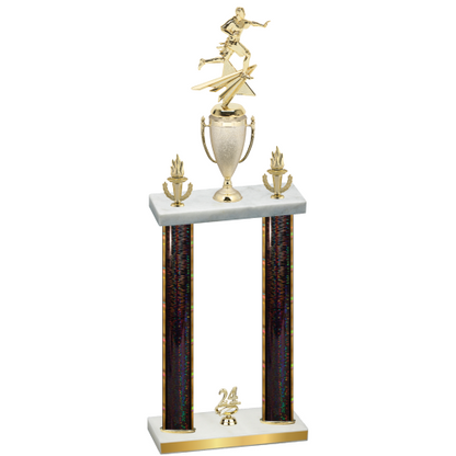 Double Black Glacier Year Flag Football Trophy
