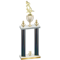 Double Black Carbon Fiber Year Football Trophy