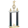 Double Black Carbon Fiber Second Place Soccer Trophy