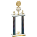 Double Black Carbon Fiber Second Place Soccer Trophy