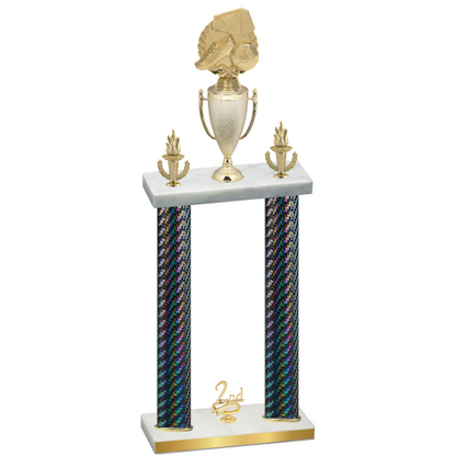 Double Black Carbon Fiber Second Place Soccer Trophy